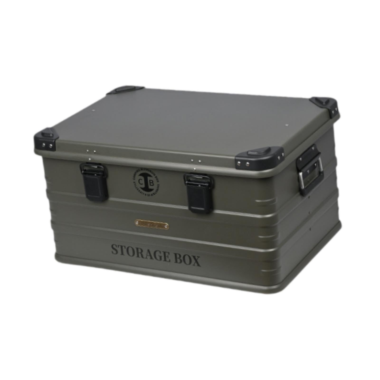 Vaveren Camping Storage Box Storage Bin Versatile Stackable Container Car Trunk Organizer for Picnic Fishing Outdoor Barbecue Grocery, L Gray Green