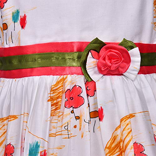 Image of Wish Karo Baby Girls Cotton Frock Causal Dress for Girls-Orange Dress - (ctn306)