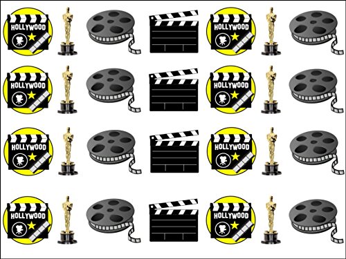 Hollywood Movie Star Edible Icing Cake Ribbon / Side Strips