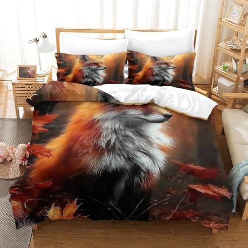 Parure de lit microfibre 3 pièces avec housse de couette imprimée 3D animal