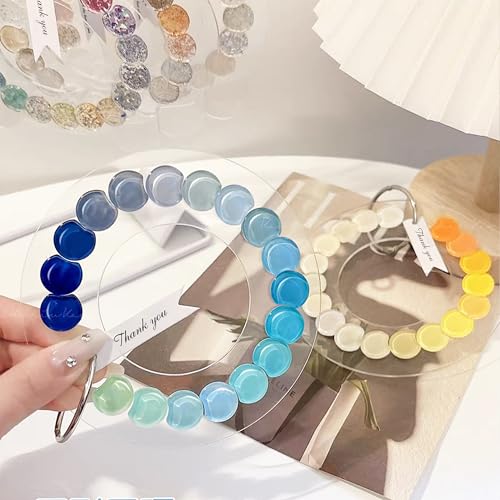 3PCS Nail Polish Swatches Display Boards with 80 Pcs Dots Round, Acrylic Nail Color Swatches, Transparent Sample Display Stand with Adhesive Sticker for Salon Nails Art Practice (Transparent)