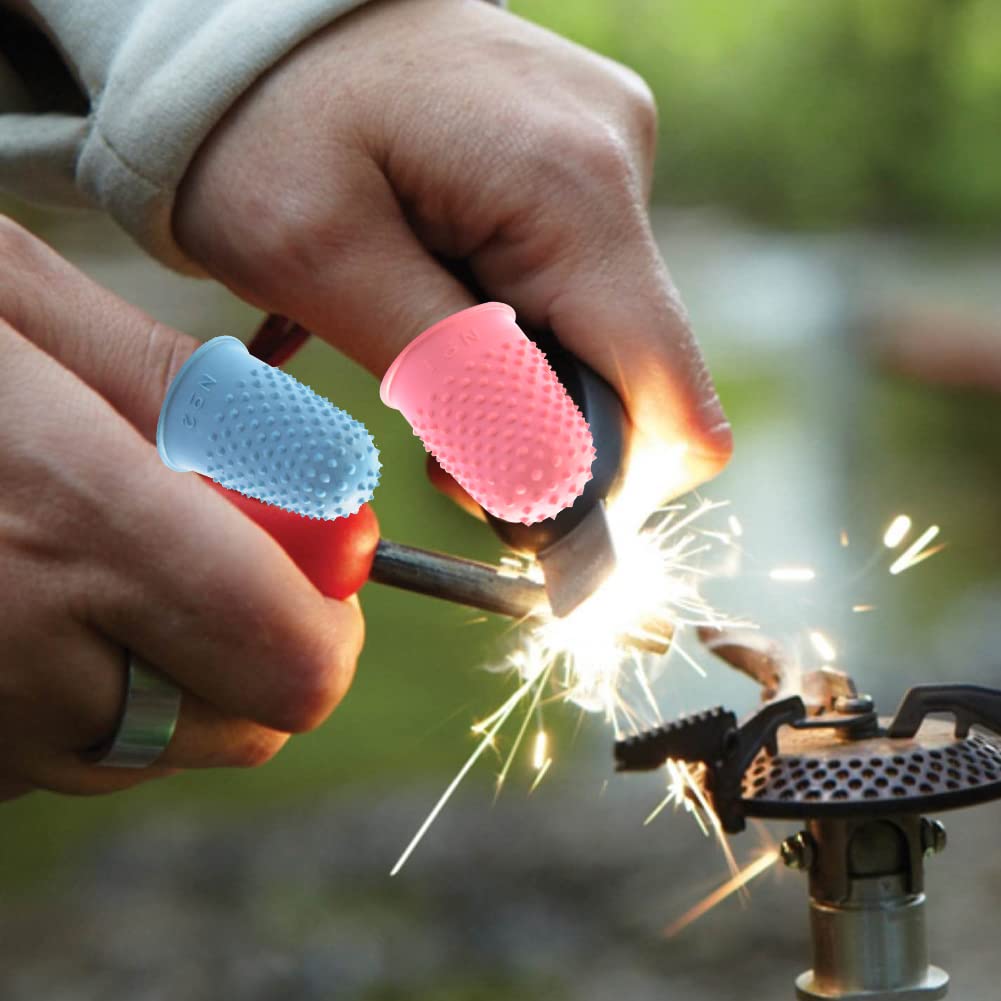 Dedales de Goma Almohadilla Reutilizable Protectores Dedos 5 Colores 5 Piezas
