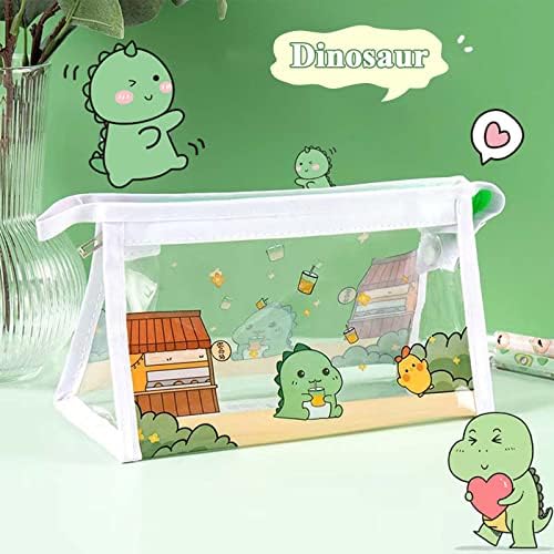 Adisno 2 Pieces Clear Exam Pencil Pouch, Portable Office Stationery Pouch, Clear PVC Zipper Pencil Bag, Waterproof Makeup Bags for Teenage Boys Girls Women