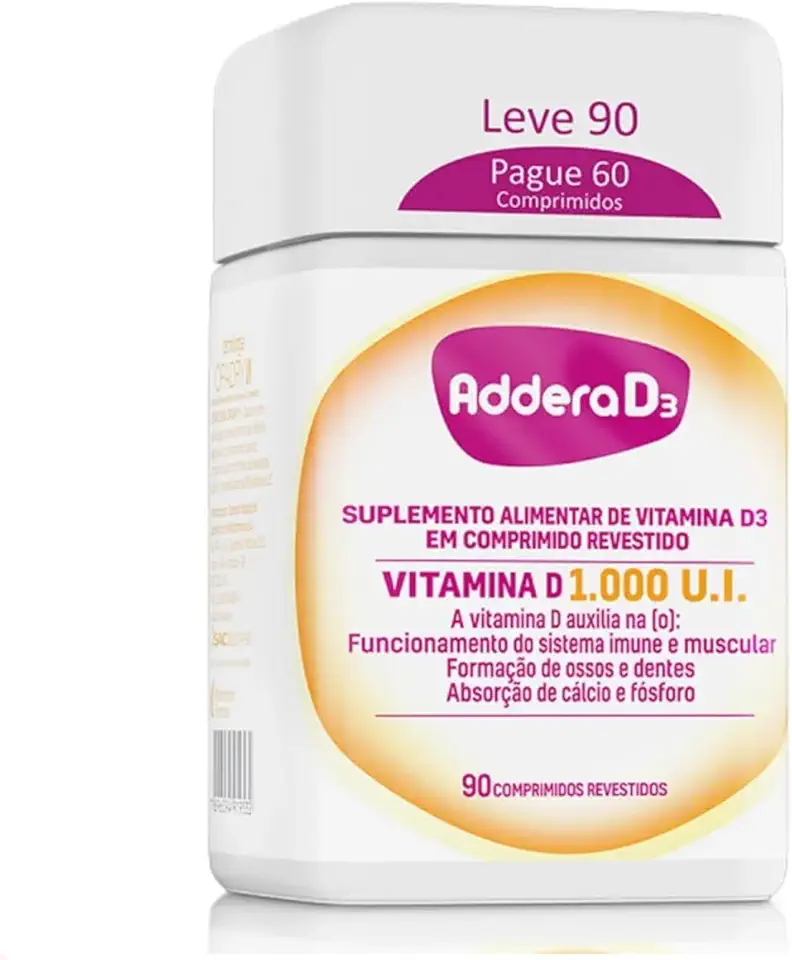 Addera D3 (Vitamina D3 1.000UI) c/90 Comprimidos