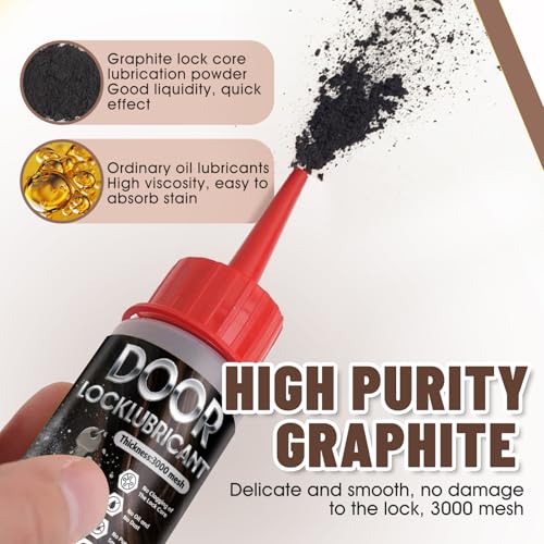 Graphitpulver für Schlösser, Graphit Spray, Graphite Powder, Geruchloses Natürliches, graphitpulver für Fensterführungen, Schlüssel, Türführungen, Autoschlösser, 120 ML(02) (01)