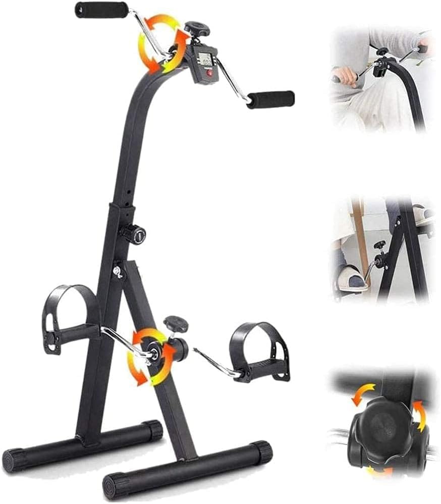 Ouderen opvouwbare pedaaltrainer, fiets met lcd-monitor, homegyms fitnessapparatuur, trainingshometrainer voor bovenste en onderste ledematen - Afbeelding 4