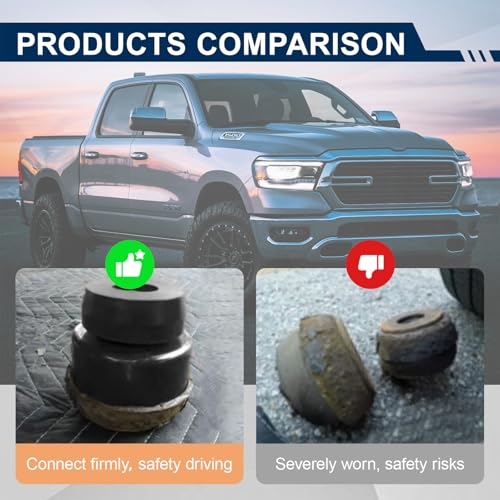 ATZTNUO 7-141 Body and Cab Mount Bushing Kit for 1999-2014 Chevy Silverado & GMC Sierra 1500/2500 2WD/4WD Body Cab Mounts with Mount Cushion Bolts 1999-2004 Replaces# 11516868 15704260 (Black) by ATZTNUO - Image 8