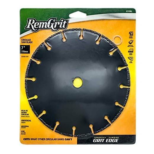 Disston E0206236 7-Inch RemGrit Carbide Grit Circular Saw Blades, Coarse Grit, 178mm