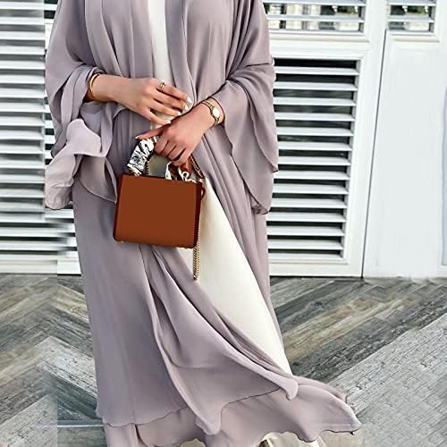 Generisch Abaya Donna Elegante Abbigliamento da preghiera per Donna Burka Hijab Abito Porta Teset Giyim Elbise Musulmano Preghiera Chiffon Abito Aperto Abaya Dubai Turchia Islam Caftano Eid Robe