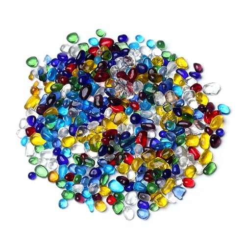 PRETYZOOM 500g Grava De Vidrio Piedras Esmaltadas Artificiales Decoración para Acuario Pecera Florero Maceta Adorno Acuario