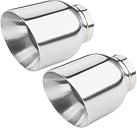 Vista 15 de LCGP Punta de escape diésel universal de entrada de 2.5 pulgadas, salida de 4.5 pulgadas, punta de cola larga de 07 pulgadas, pulido y corte