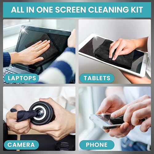 Image of Lens Cleaner Spray Kit for Eyeglasses, Camera Lens and Spectacles, Cleaning Solution with Microfiber Cloths, Anti-Smudge, 100ml (Pack of 1)