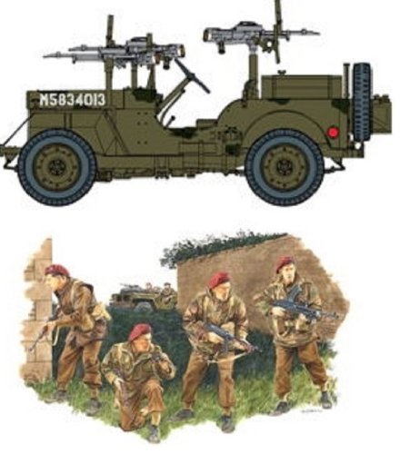 Dragon Models SAS Raider 1/4-Ton 4 x 4 Truck ETO 1944 and 2nd SAS Regimen Military Land Vehicle Model Building Kit, 1/35 Scale [並行輸入品]