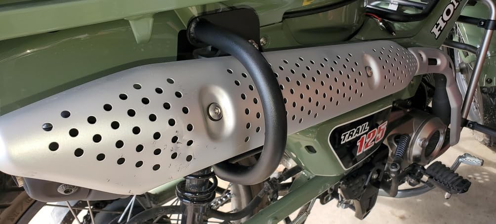 Black Exhaust Crash Bar Guard Compatible with 2019-UP Honda CT125 Trail 125 Hunter Cub