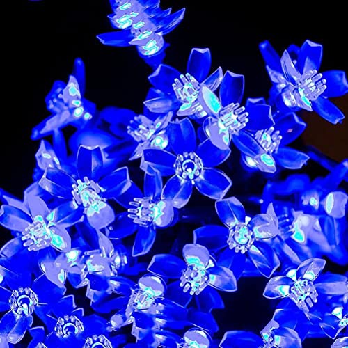 Image of Quace DC String Lights 16 LED Blue Blossom Flower Light