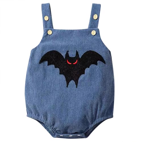 Generisch Bio Body Baby Baby Neutral Halloween Fledermaus für Baby Jungen und Baby Mädchen Strampler Body Ballett Trikot Kinder (Blue, 12-18 Months)