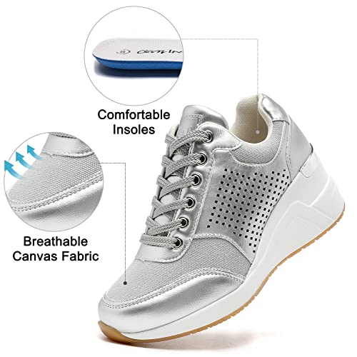 Image of Cestfini Wedge Sneakers for Women - Wedge Tennis Shoes Non-Slip Women Fashion Sneakers