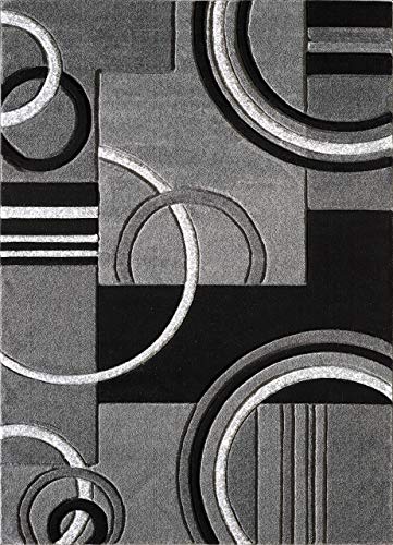 GLORY RUGS Area Rug 2x3 Door Mat Grey Geometric Soft Floor Carpet with Premium Fluffy Texture for Indoor Living Dining Room and Bedroom Area
