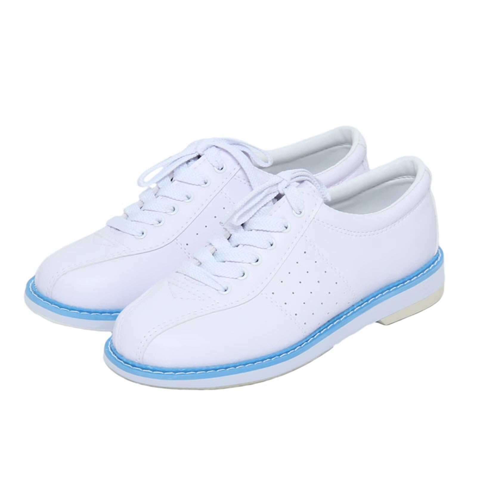 Zapatos de Bolos clásicos para Mujer y Hombre Antideslizantes Transpirables Profesionales Cuero PU para Entrenamiento de Bolos