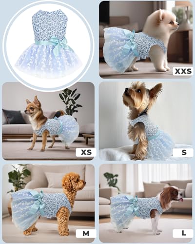 Image of CuteBone Dog Birthday Dress Girl Puppy Skirt Tutu Cat Wedding Outfit Pet Party Clothes for Small Dogs Costume DD22L