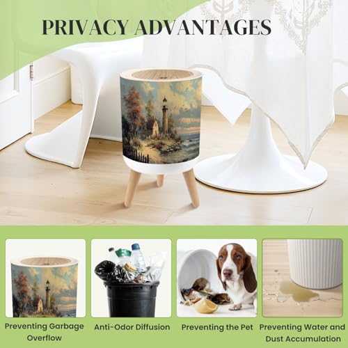 Caneca de basura pequeña redonda con tapa 7 litros miniatura 4