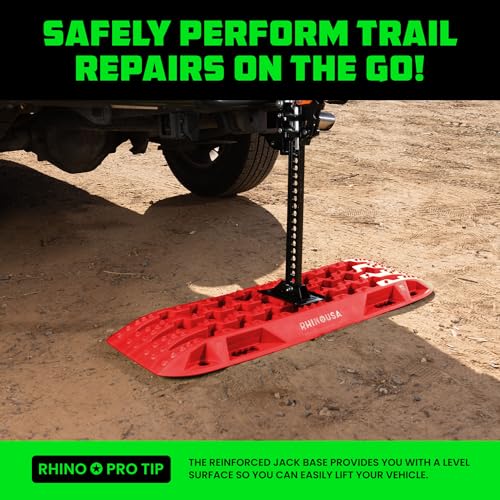 Image of Rhino USA Off-Road Traction Boards (2-Pack) - Sand, Mud & Snow (Red)