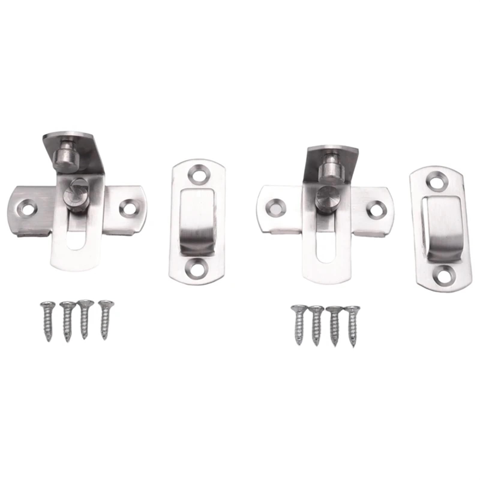 Naqzrxpml 2Pcs Silver Silver Door Bolt 2Pcs Right Angle Latch Hasp Buckle Sliding Lock Barrel For Doors