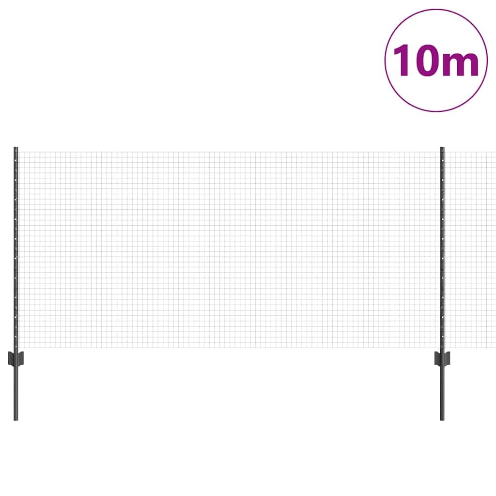 Ogrodzenie ogrodowe z szarymi słupkami stalowymi, 1 x 10 m, ogrodzenie ogrodowe, ogrodzenie ogrodowe, ogrodzenie dekoracyjne