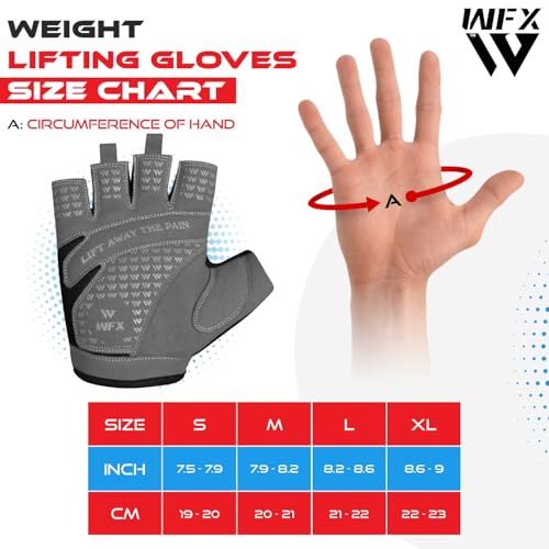 WFX Weight Lifting Gym Gloves Fitness Workout Breathable Ladies Gloves Non-Slip Silicone Padded Palm Protection Elasticated Strength Training Equipment Half Finger Exercise - Image 6