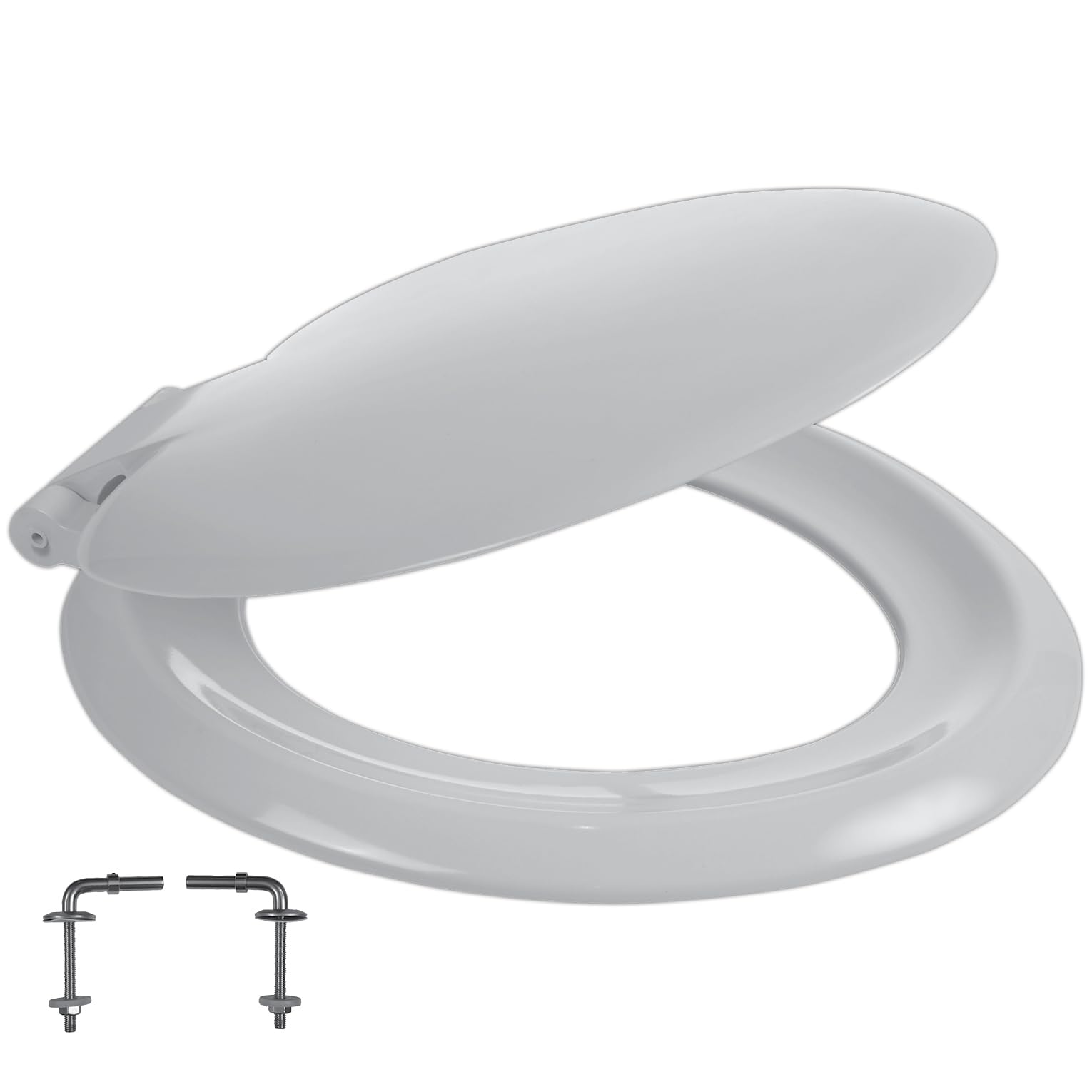 Wirquin Sonata White Toilet Seat SSO12WH Stainless Steel Hinges Bottom Fix