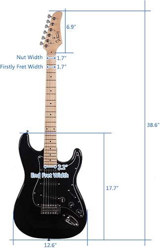 Miniatura 10 de GLARRY - Guitarra eléctrica de tamaño completo para principiantes amantes de la música, con amplificador de 20 W y accesorios y bolsa para guardarla.