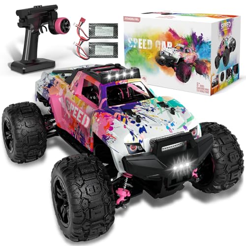 Ferngesteuertes Auto Mädchen ab 6 8 10 Jahre, 1:18 Offroad RC Auto, 36+km/h RC Car, 2,4 GHz All Terrain Remote Control Car, 4WD RTR Ferngesteuerte Autos Erwachsene Kinder (Pink)