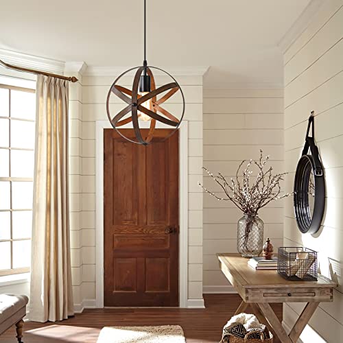 Seeblen Industrial Hanging Light, Plug In Pendant Light With 14.8Ft Cord And On/Off Switch, Rustic Metal Spherical Chandelier For Kitchen Island Dining Room Living Room Gazebo. #TOP3
