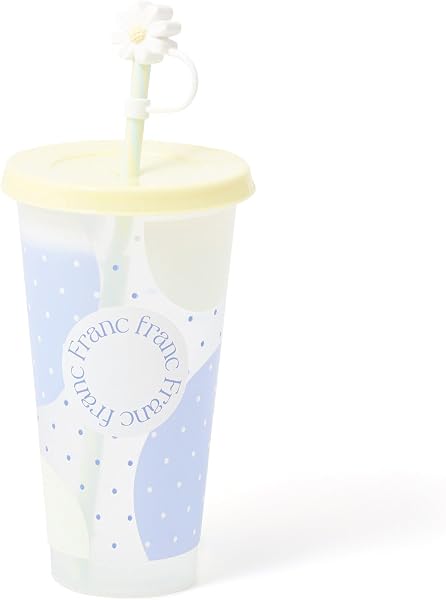 Francfranc フランフラン カラーチェンジタンブラー ドット 730ml ストロー付き - 1