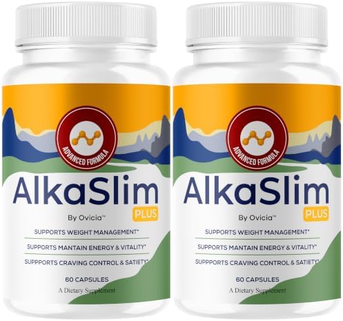 (2 Pack) Alka Slim Plus Capsules - Official AlkaSlim Plus Advanced Formula With All Natural Ingredients, Premium Pills Maximum Strength for Wellness & Overall Health Support, 120 Capsules For 2 Months