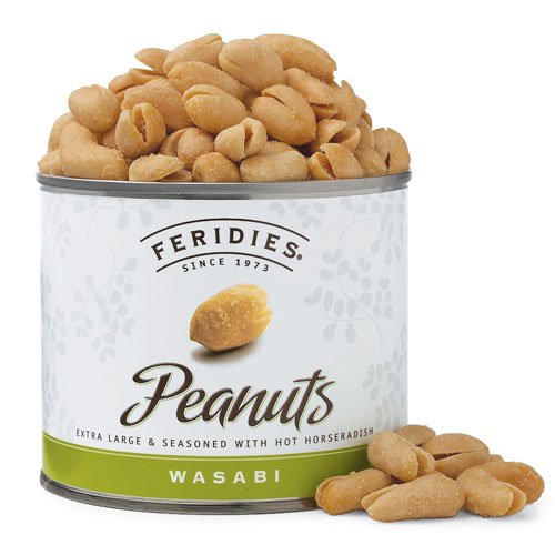 FERIDIES Wasabi Virginia Peanuts, 9-Ounce Cans (Pack of 4)