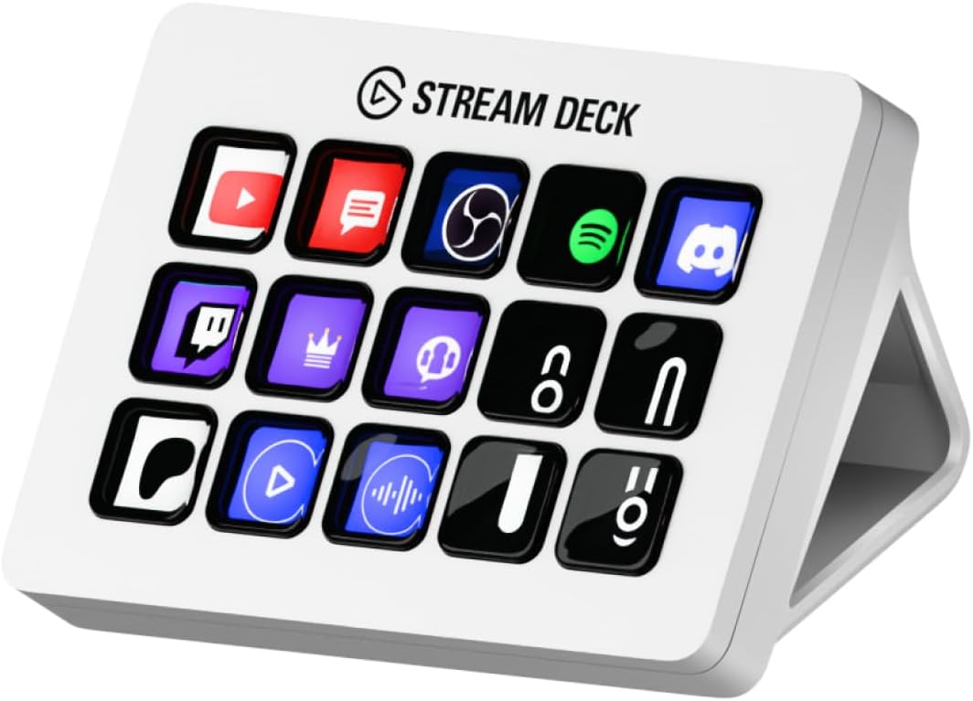 Stream Deck MK.2 White Studio Controller, 15 Keys