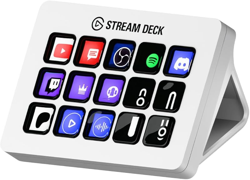 Stream Deck MK.2 White Studio Controller, 15 Keys