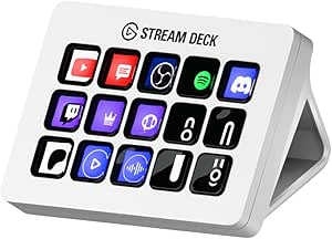 Elgato Stream Deck MK.2 White – Studio Controller, 15 macro keys, trigger actions in apps and software like OBS, Twitch, ​YouTube and more, works with Mac and PC