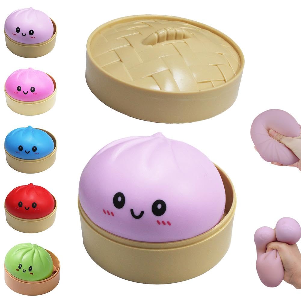 FDEFIRTFG Squeeze toys, Dumpling Squishies, Glitter Mystery Box, Colorful Dumplings Stress Balls Fidget Sensory Toy(Purple)