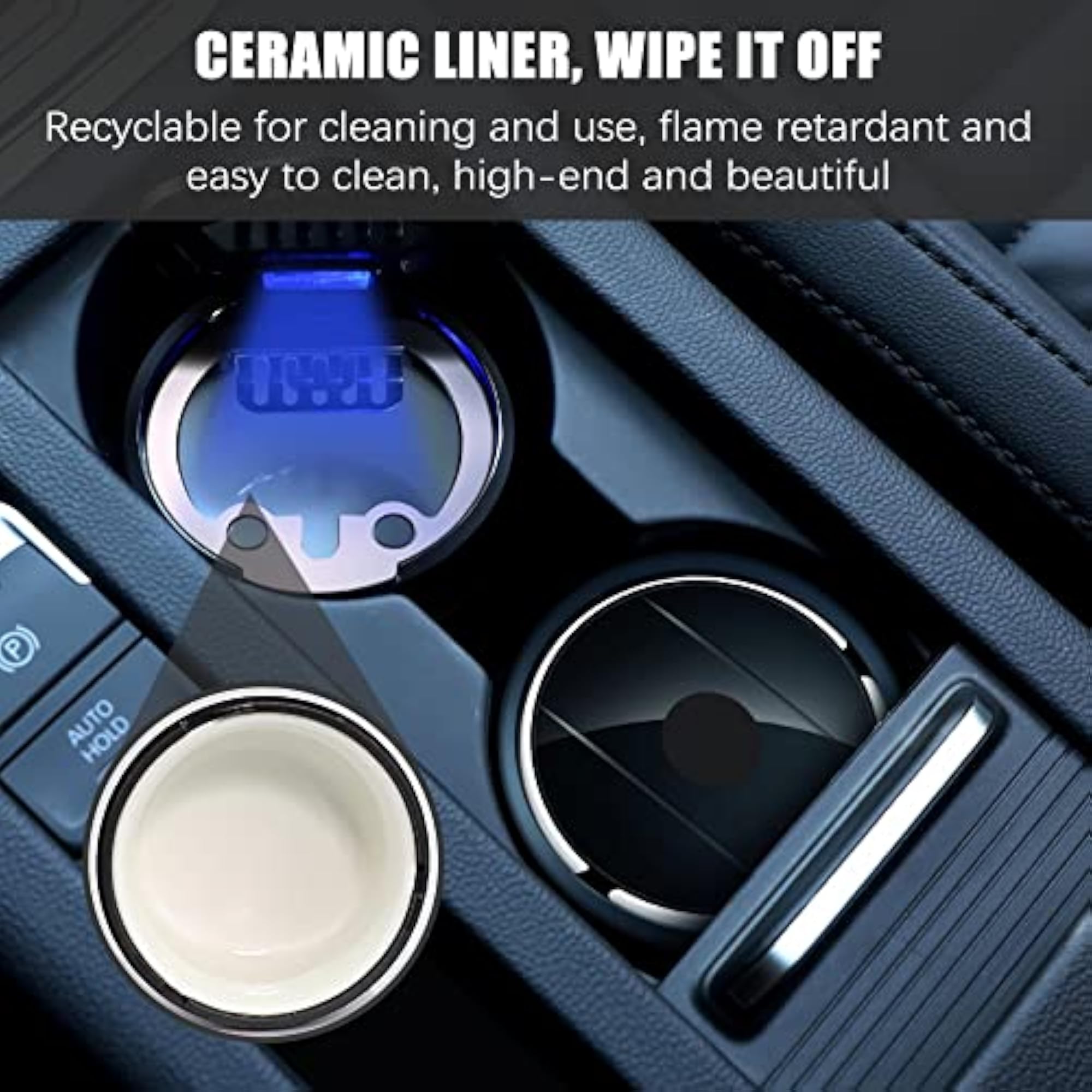 Portable Auto Car Ashtray with LED Light