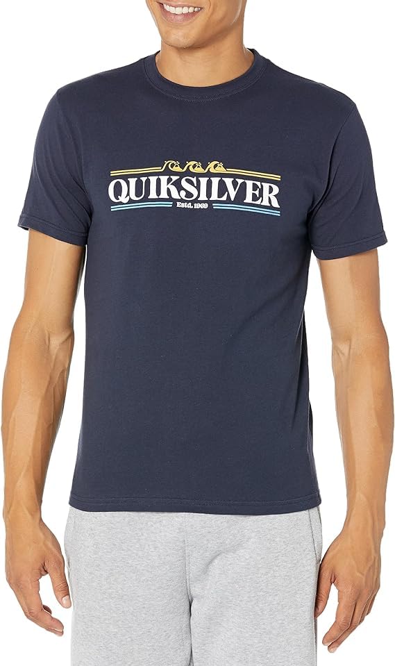T-shirt Quiksilver grand logo en coton pour homme en style décontracté