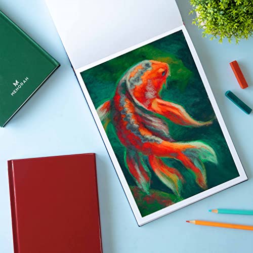 Image of MENORAH - Artist Sketch Book - A4-115 GSM (160 Pages / 80 Sheets) Drawing Notebook - Hard Bound Book - (21.0 cm x 29.7 cm) - Completely Handmade - Landscape- Dark Blue