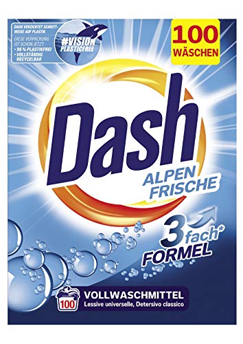 Dash® Alpen Fresh Powder I Teški deterdžent za bijelo rublje I 100 punjenja pranja I Svježe, blistavo čisto rublje | 6,5 kg