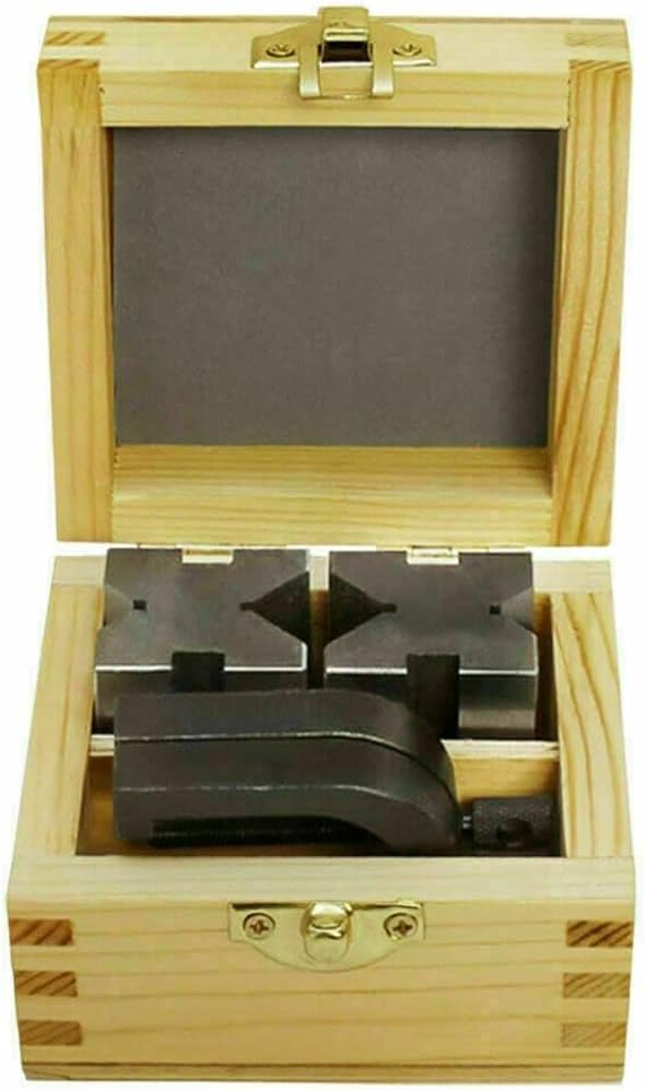 V-Block and Clamp Hardened Steel 90 Degree Angle 40x32x32mm USA-Amz497