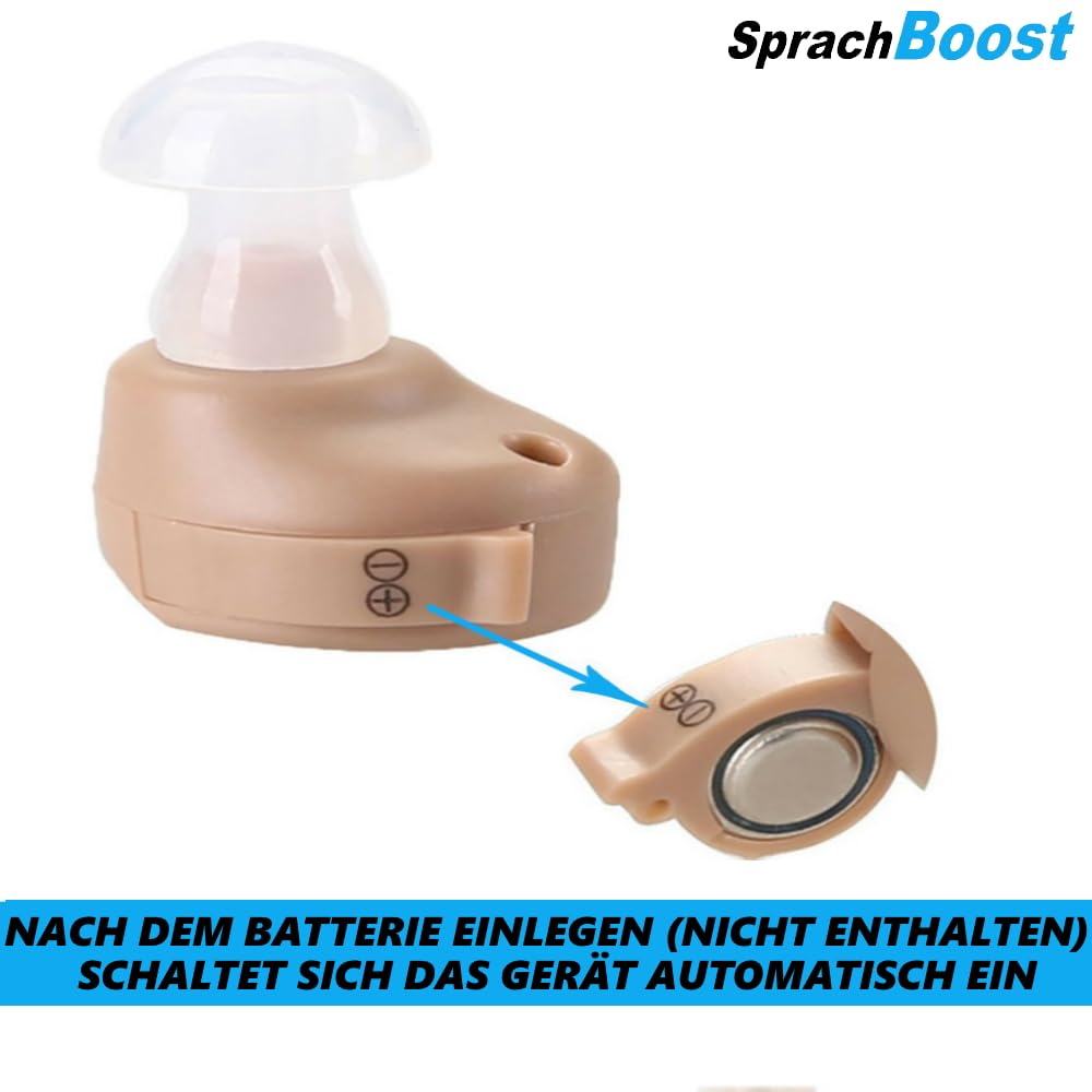 SprachBoost Mini amplificatore per apparecchi acustici invisibile a batteria