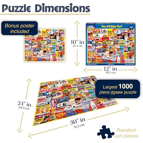 White Mountain 1000 Piece Jigsaw Puzzle Nostalgic Food Label Collage Puzzles with Large Pieces for Adults and Family 24"x30" - They Still Make That? by White Mountain - Image 3