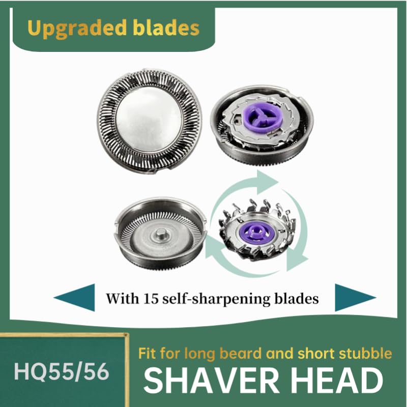 Miniatura 3 de 3 cabezales de repuesto para afeitadora Norelco HQ4 HQ55 HQ56 HQ3 825RX 835RX 850RX 875RX 885RX, cuchillas eléctricas de corte de precisión para