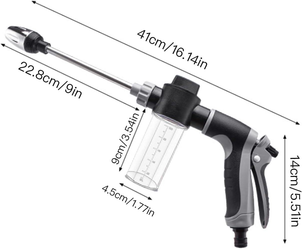 Pressure Washer Gun, Garden Hose Nozzle Sprayer, 360° Rotating 3 Spray Modes, Handheld Jet Nozzle Power Washer for Car Wash, Patio, Plants & Cleaning (Fits 3/4" GHT)