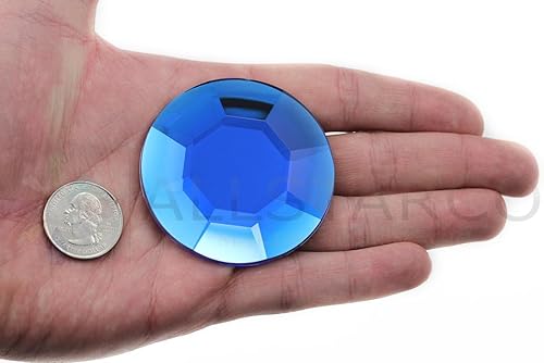 Allstarco 60mm Blue Sapphire H104 Large Acrylic Flat Back Rhinestones